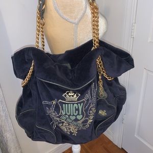 Juicy Couture Blue & Gold hardware shoulder bag